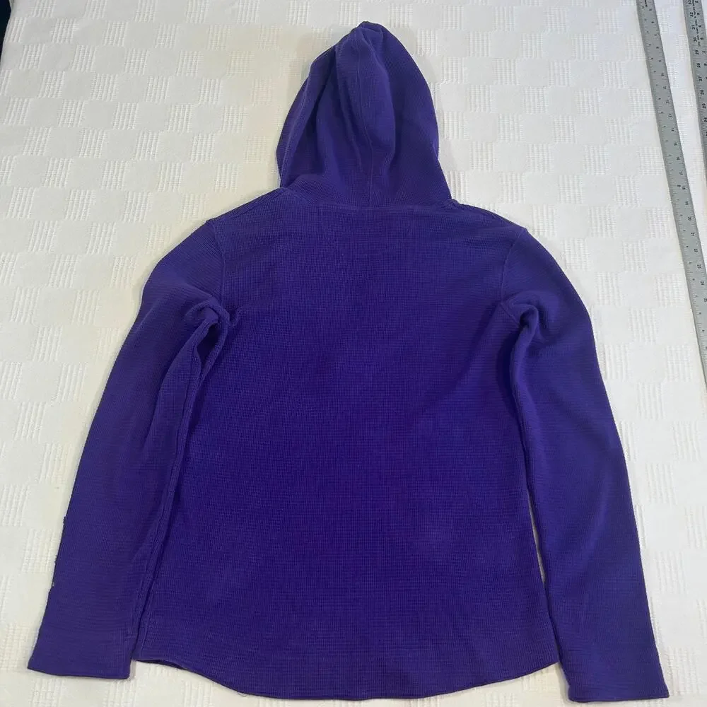 LSU Tigers Womens L Hoodie Nike Team Waffle Knit 12-14 Cotton Poly Blend